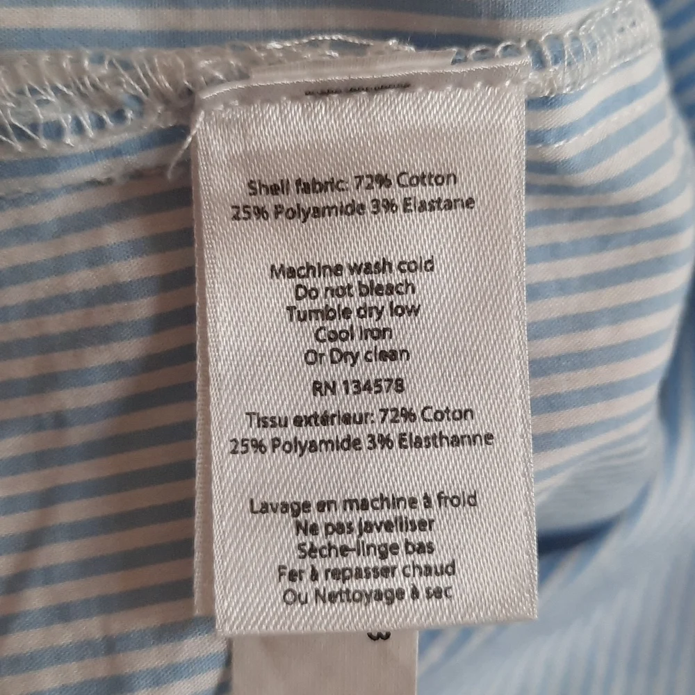 Vineyard Vines Blue White Striped Bell Sleeve Blouse Top XS